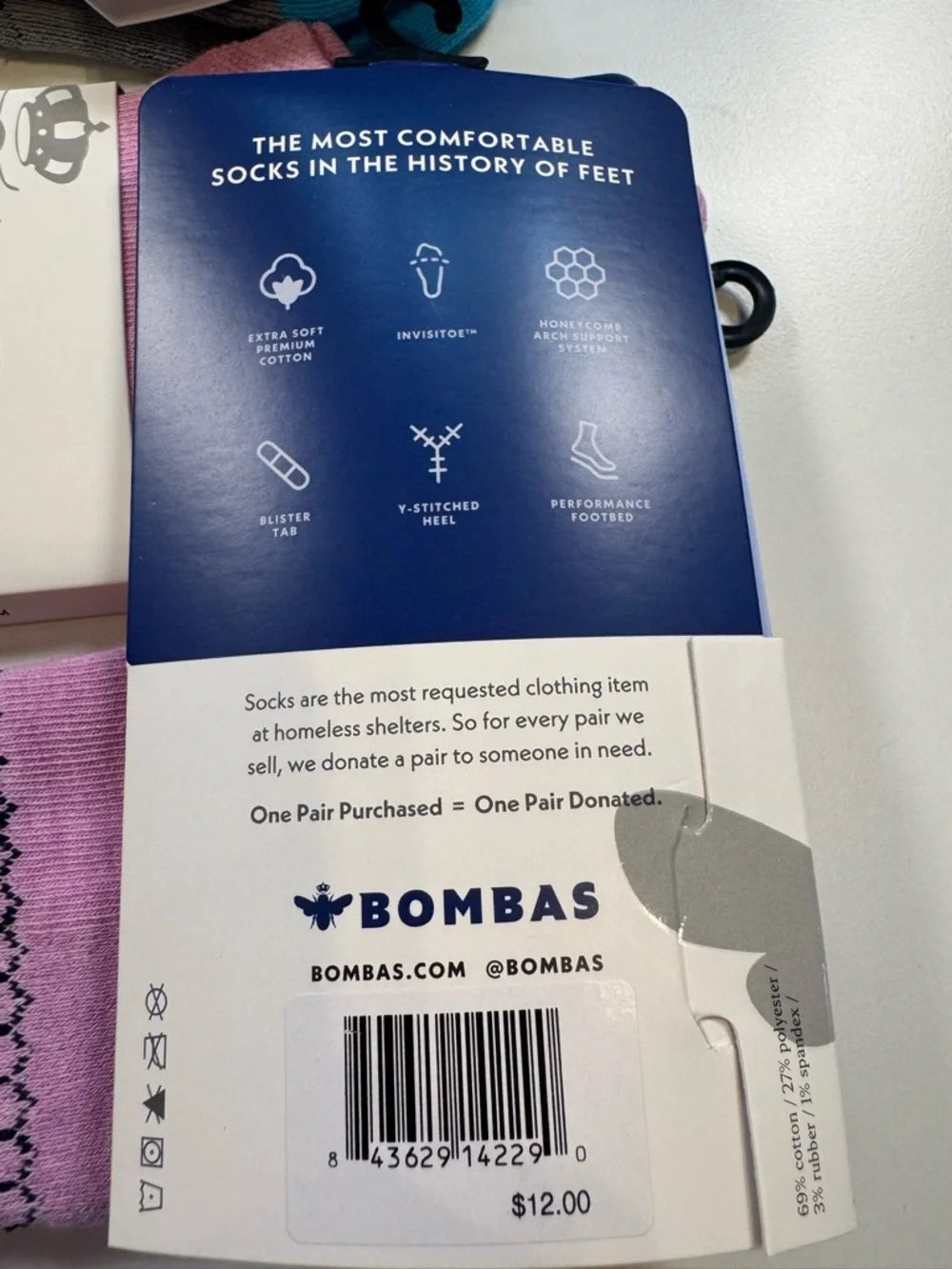 Bombas NWT Unisex 2PR total pink Size: Medium